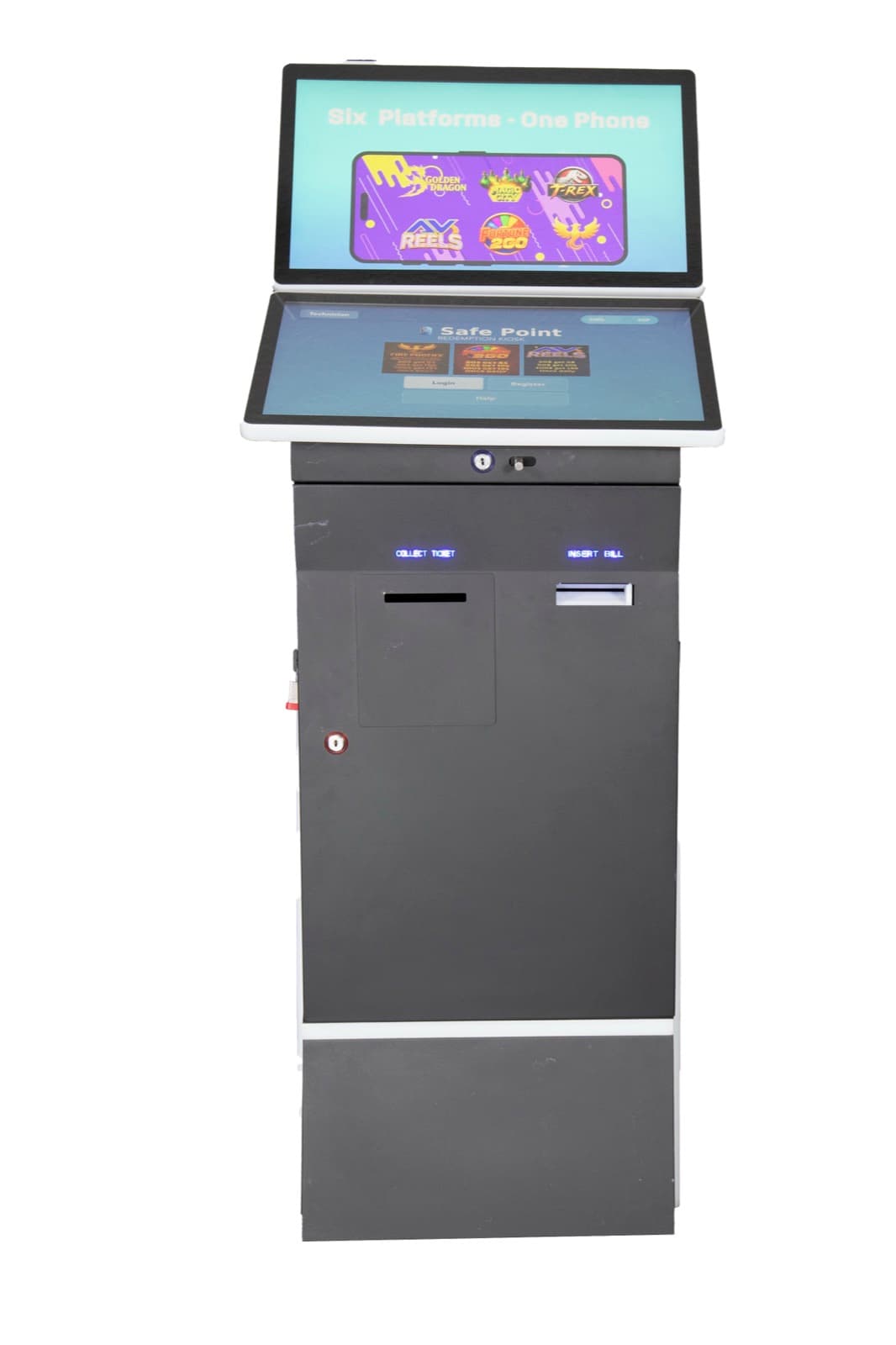 Dual Screen Safe Point Kiosk — Metal Shell